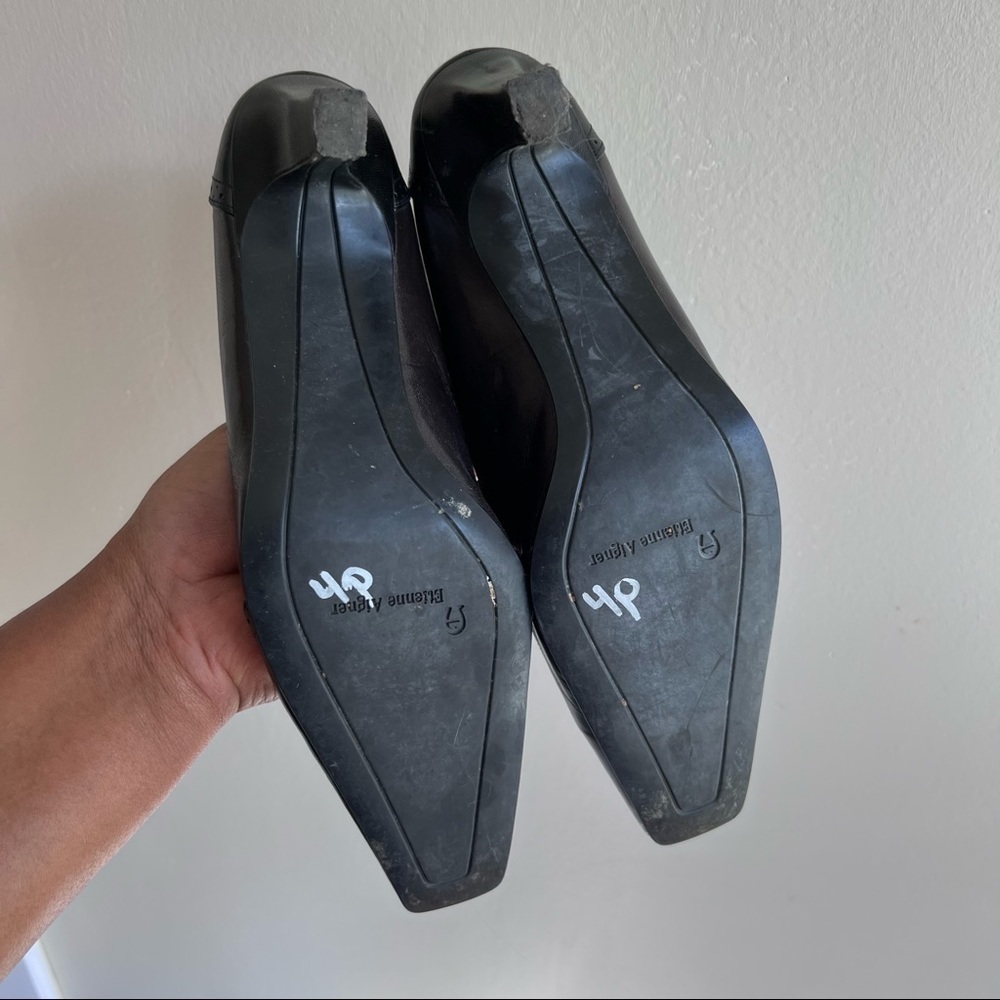 Etienne Aigner black brown colorblock leather shoes heels size - Picture 7 of 8